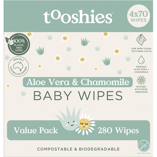 Tooshies Eco Wipes Value Pack Aloe Vera & Chamomile
