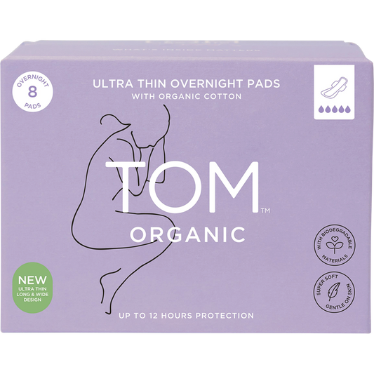 TOM Organic Pads Ultra Thin Overnight - Box of 6