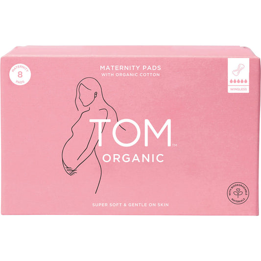 TOM ORGANIC Maternity Pads Wingless 4 x 8pk