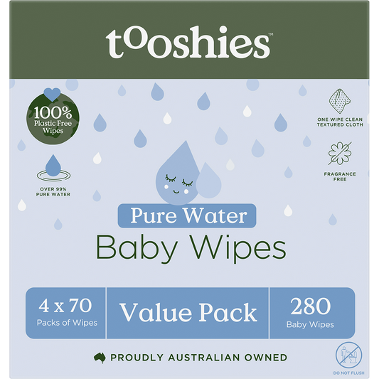 Tooshies Pure Water Baby Wipes Value Pack