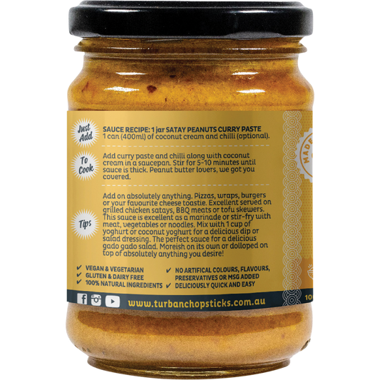 Turban Chopsticks Curry Paste Satay Peanuts