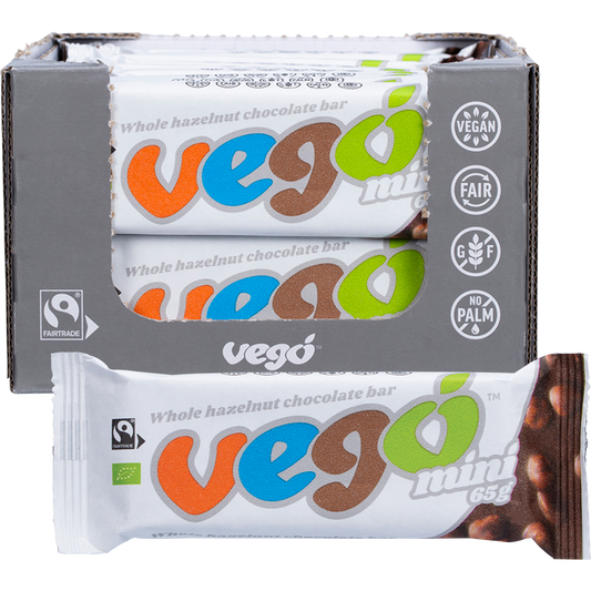 Vego Whole Hazelnut Chocolate Bar Mini - Box of 20