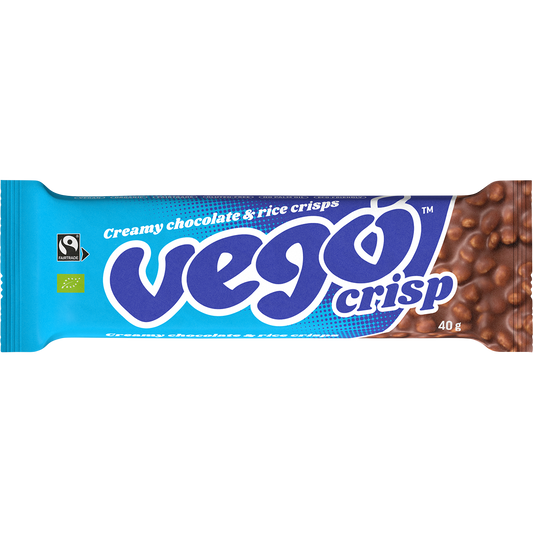 Vego Crisp Chocolate Bar Creamy Chocolate & Rice Crisps - Box of 20