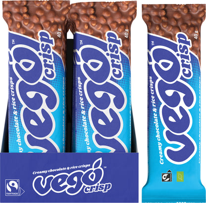 VEGO Crisp Chocolate Bar Creamy Chocolate & Rice Crisps x 20