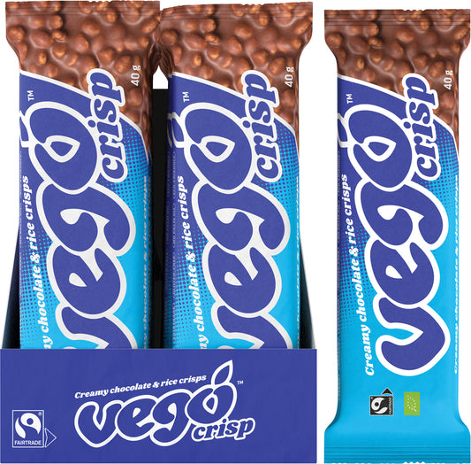 VEGO Crisp Chocolate Bar Creamy Chocolate & Rice Crisps x 20