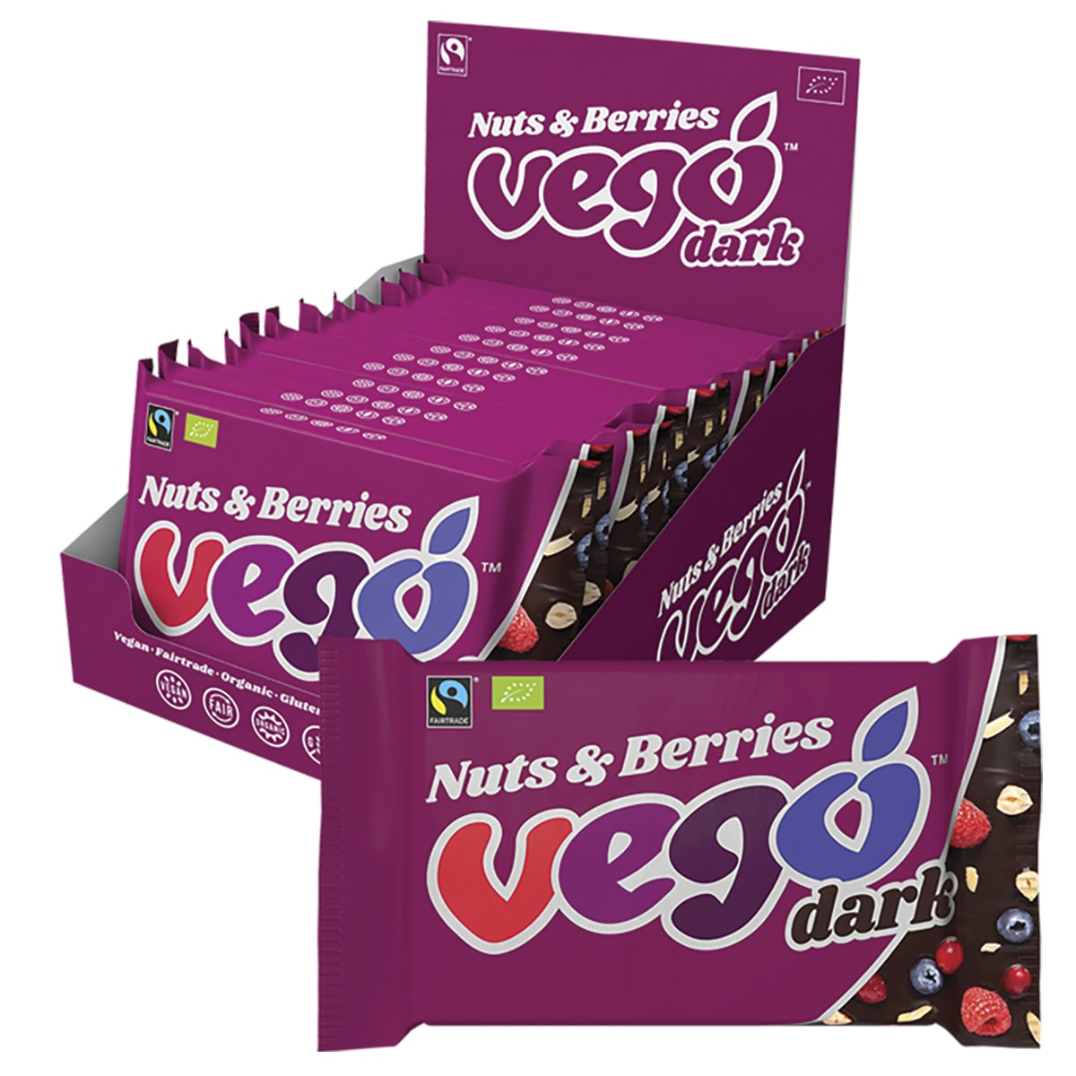 VEGO Dark Chocolate Bar Nuts & Berries x 12