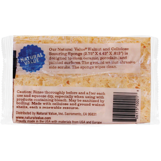 Natural Value Walnut Scrubber Sponge