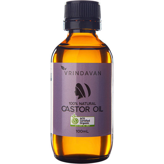Vrindavan Castor Oil 100% Natural - Amber Glass Bottle