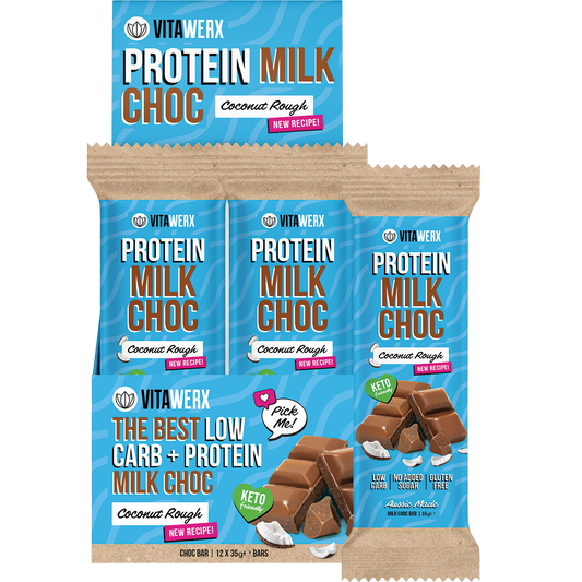 Vitawerx Protein Milk Choc Bar Coconut Rough