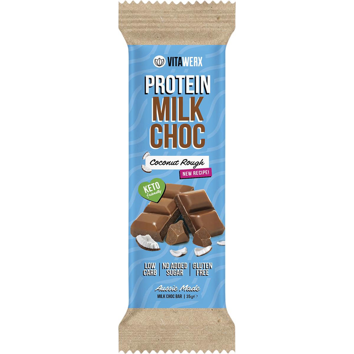 Vitawerx Protein Milk Choc Bar Coconut Rough