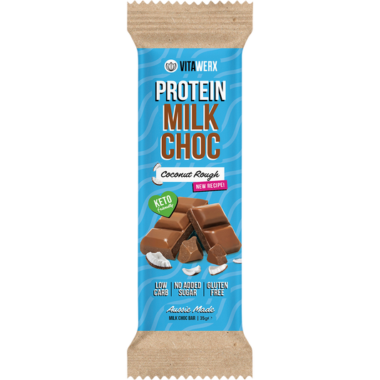 Vitawerx Protein Milk Choc Bar Coconut Rough