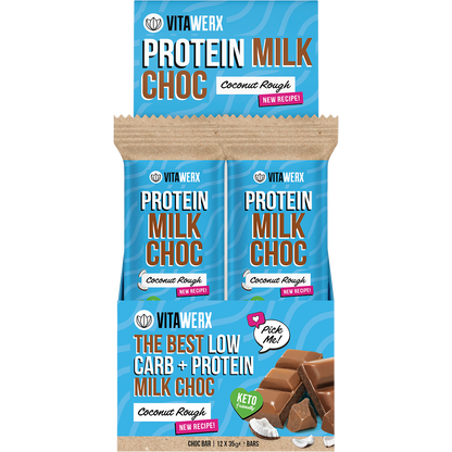 Vitawerx Protein Milk Choc Bar Coconut Rough