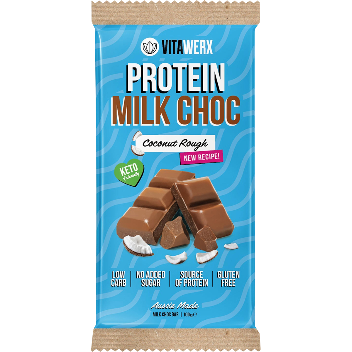 Vitawerx Protein Milk Choc Bar Coconut Rough