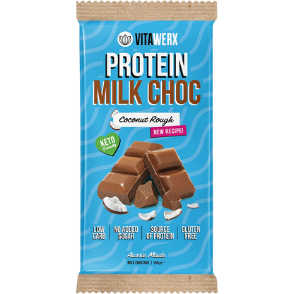 Vitawerx Protein Milk Choc Bar Coconut Rough