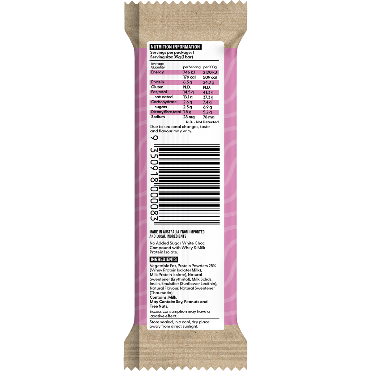 Vitawerx Protein White Choc Bar