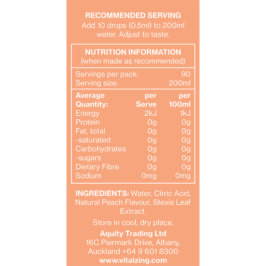 Vital Zing Water Drops Peach Iced Tea