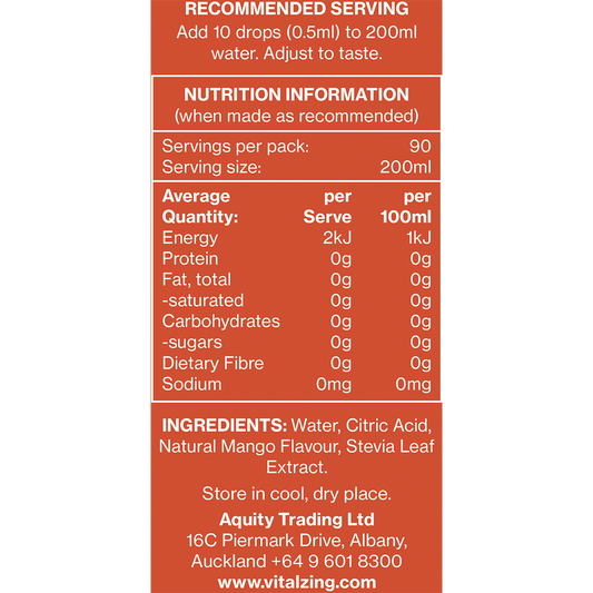 Vital Zing Water Drops Mango