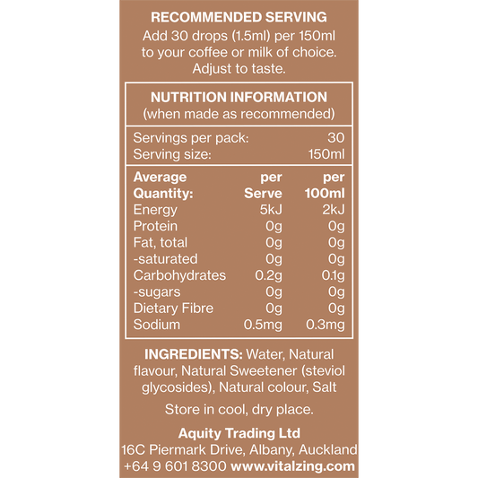 Vital Zing Café Drops Hazelnut