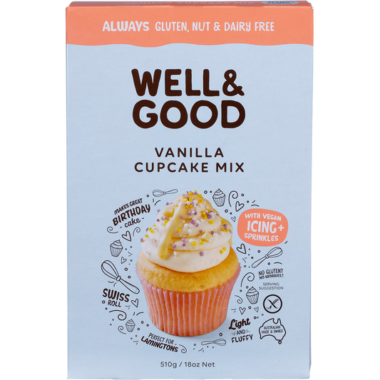 Well & Good Vanilla Cupcake Mix with Icing & Sprinkles