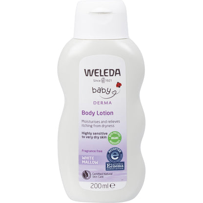 WELEDA Baby Derma Body Lotion White Mallow Fragrance Free 1 x 200ml