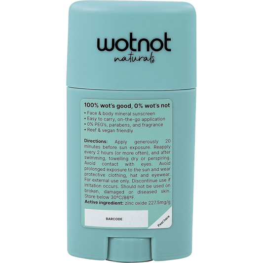 Wotnot Natural Zinc Sunscreen Stick SPF 50