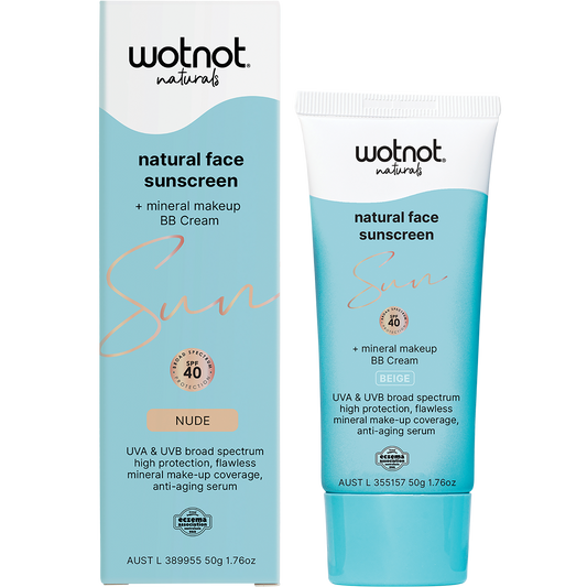 Wotnot Natural Face Sunscreen + BB Cream SPF40 Nude