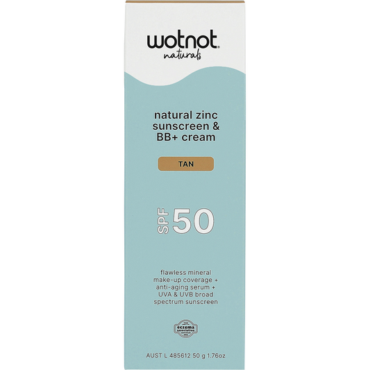 Wotnot Natural Zinc Sunscreen & BB+ Cream SPF 50 Tan