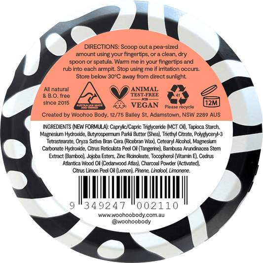 Woohoo Body Deodorant Paste Tin Tango Sensitive Bicarb Free