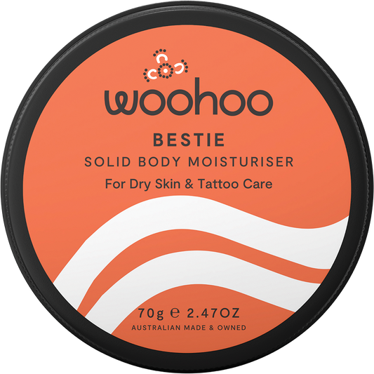 Woohoo Body Bestie Solid Body Moisturiser Tin Dry Skin & Tattoo Care