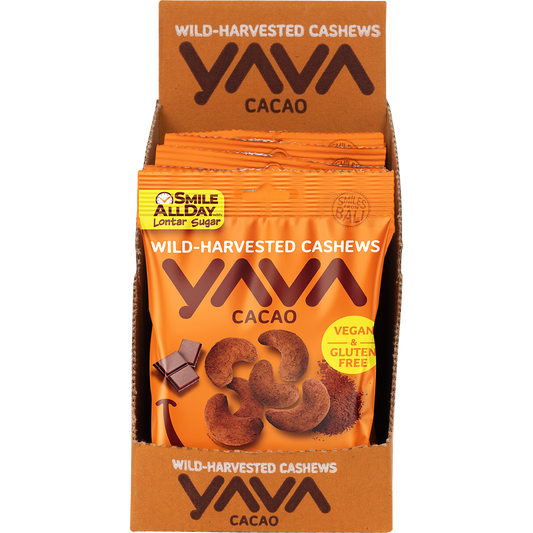 YAVA Wild-Harvested Cashews Cacao - Box of 10