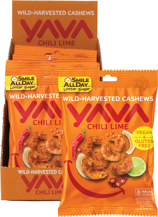YAVA Wild-Harvested Cashews Chili Lime - Box of 10