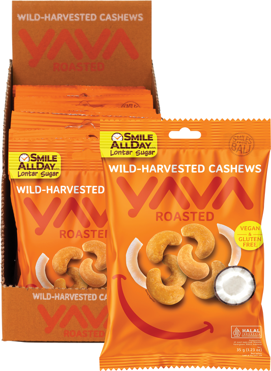 YAVA Wild-Harvested Cashews Roasted - Box of 10