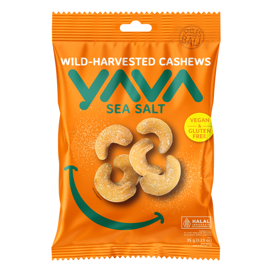 YAVA Wild-Harvested Cashews Sea Salt - Box of 10