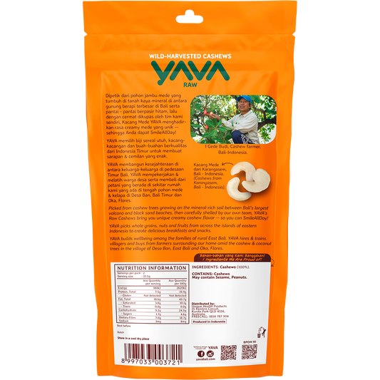 YAVA Wild-Harvested Cashews Raw