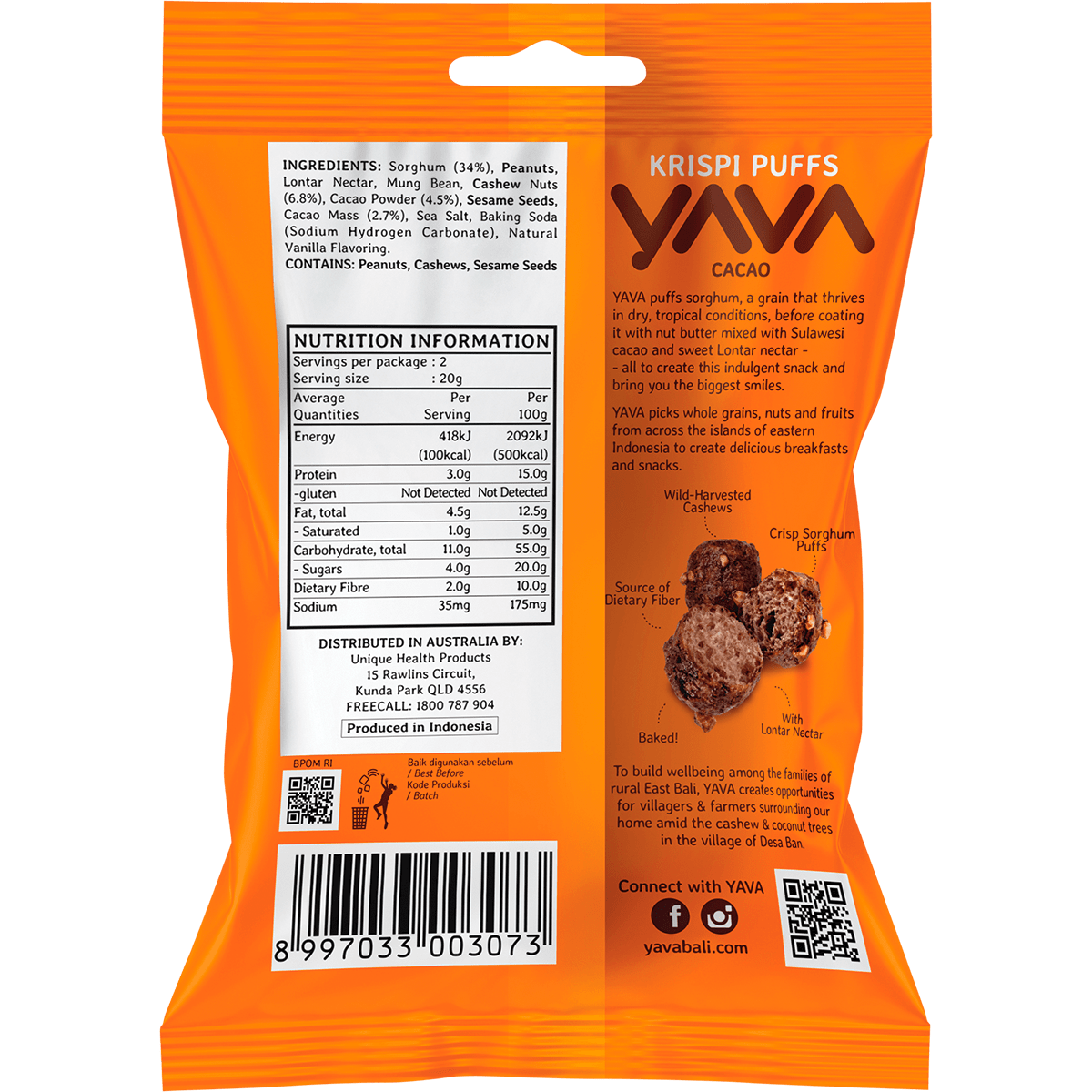 YAVA Krispi Puffs Cacao