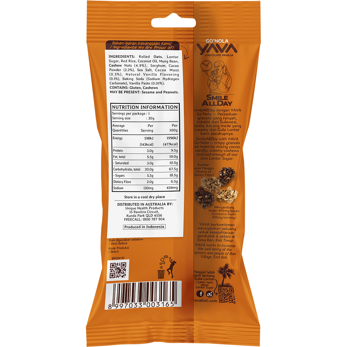 YAVA Go'Nola Chocolate Vanilla - Box of 12