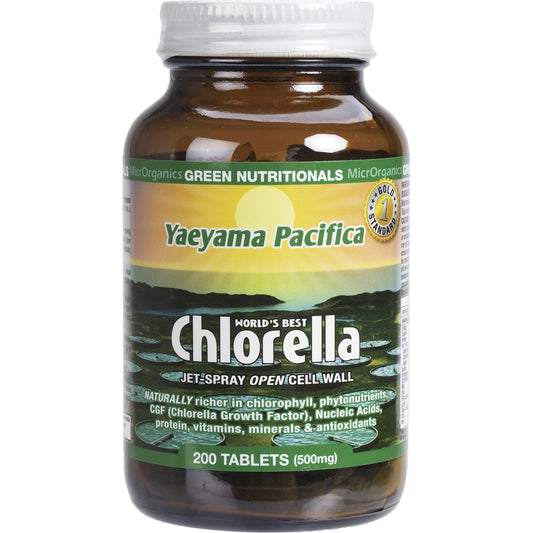 GREEN NUTRITIONALS Yaeyama Pacifica Chlorella Tablets 500mg 1 x 200 Tabs