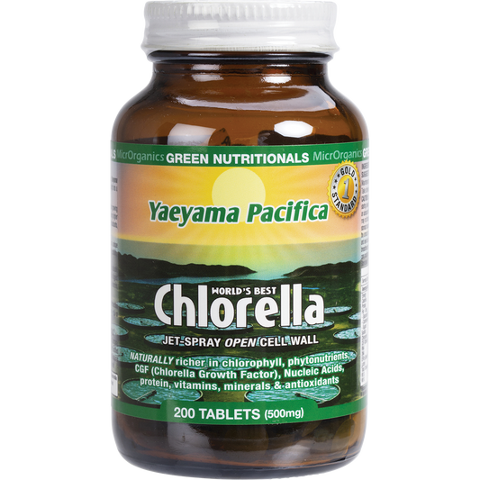 Green Nutritionals Yaeyama Pacifica Chlorella Tablets 500mg 12 x 200 Tabs