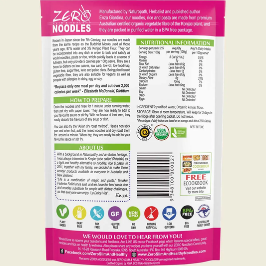 Zero Slim & Healthy Certified Organic Konjac Fettuccini Style