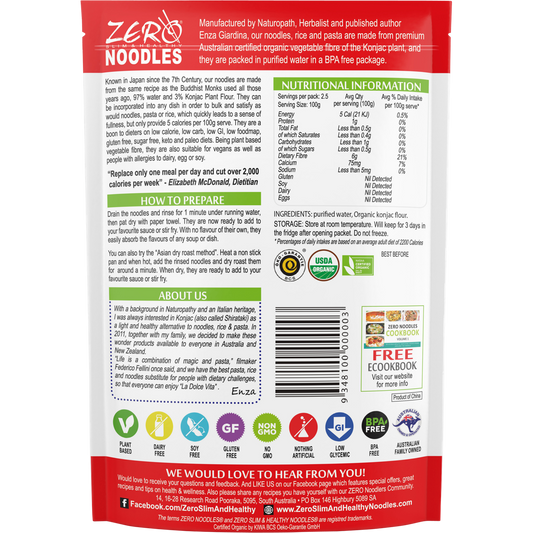 Zero Slim & Healthy Certified Organic Konjac Rice Style