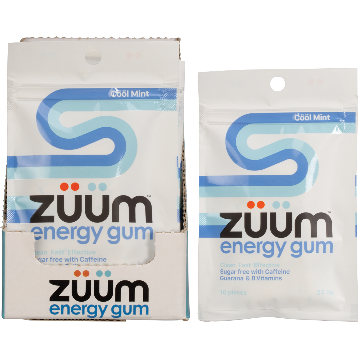 Zuum Energy Gum Cool Mint - Box of 16