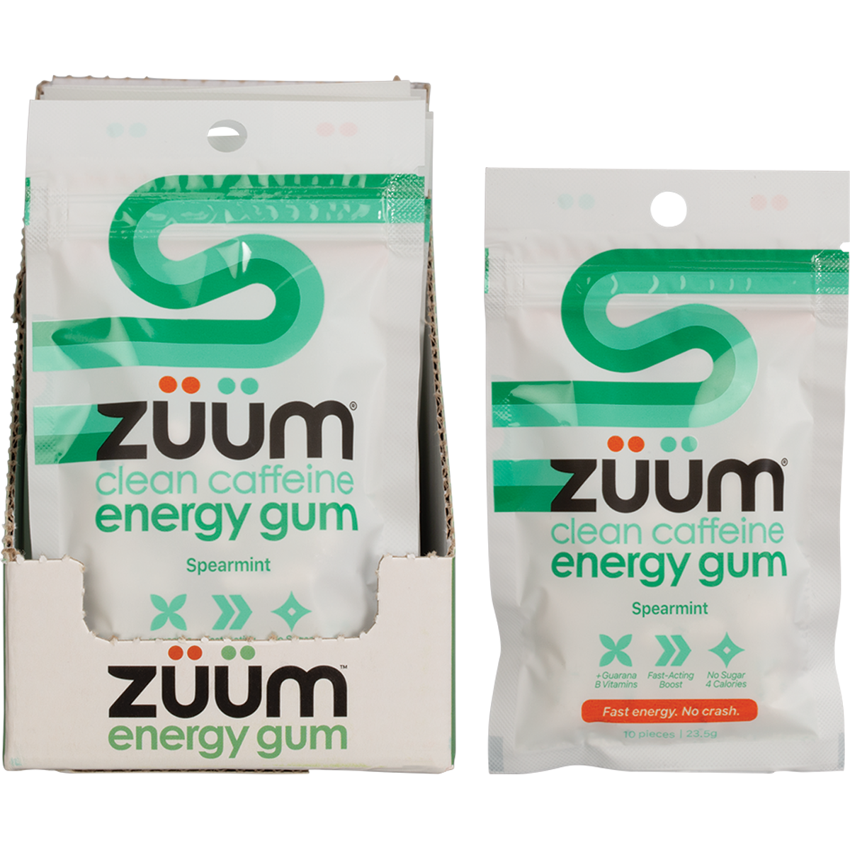 Zuum Energy Gum Spearmint - Box of 16