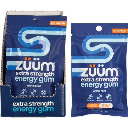 Zuum Energy Gum Extra Strength Sport Arctic Mint Hasta - Box of 16
