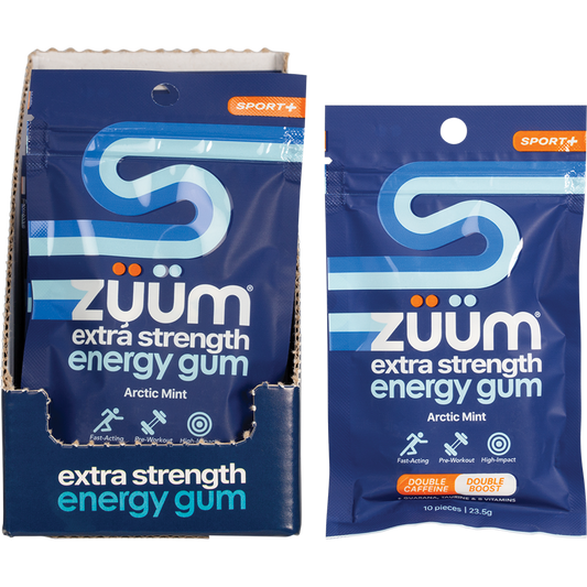 Zuum Energy Gum Extra Strength Sport Arctic Mint Hasta - Box of 16